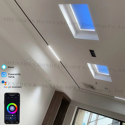 Ánh sáng bầu trời nhân tạo hình vuông CCT 600x600, đèn LED âm trần mô phỏng ánh sáng mặt trời