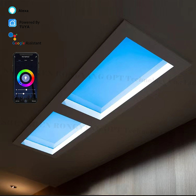 Multi Scene White Faux Skylight Lighting Recessed 6500k 110VAC 8000lm