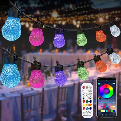 Đèn dây RGB ngoài trời cho đám cưới Điều khiển từ xa không thấm nước 49FT