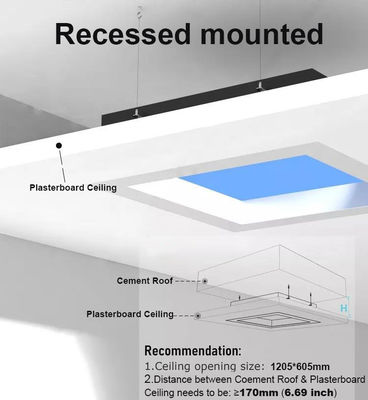 150W LED Skylight Panel cho diện tích 8-12 mét vuông với phạm vi nhiệt độ màu sắc và luồng ánh sáng cao