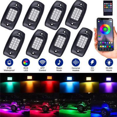 Bộ đèn LED LED RGB thực tế dành cho ô tô, Đèn LED đá 6000K đổi màu