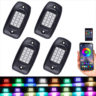 Đèn đá RGB trên ô tô thực tế Điều khiển Bluetooth Góc chiếu sáng 120 độ