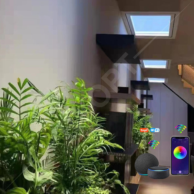 Cửa sổ giếng trời nhân tạo Tuya LED Skylight giả 2200K-7800K Đa cảnh cho gia đình