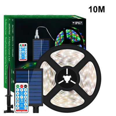 Chiều dài 5M 10M LED Dải năng lượng mặt trời 2835 Ngoài trời không thấm nước Màu trắng ấm