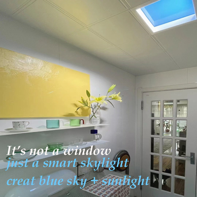UV Free LED Faux Skylight Panels Ánh sáng ban ngày nhân tạo Trị liệu bầu trời xanh theo nhịp sinh học