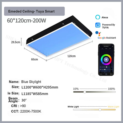 Ánh sáng ban ngày thông minh Tuya LED Ánh sáng mặt trời nhân tạo IP44 Không thấm nước 2200K-7500K 30 độ điều chỉnh