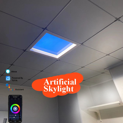 110V-240VAC Input Power Range LED Skylight Panel với Tuya WiFi BT Control và Ceiling Reserve Height 350mm